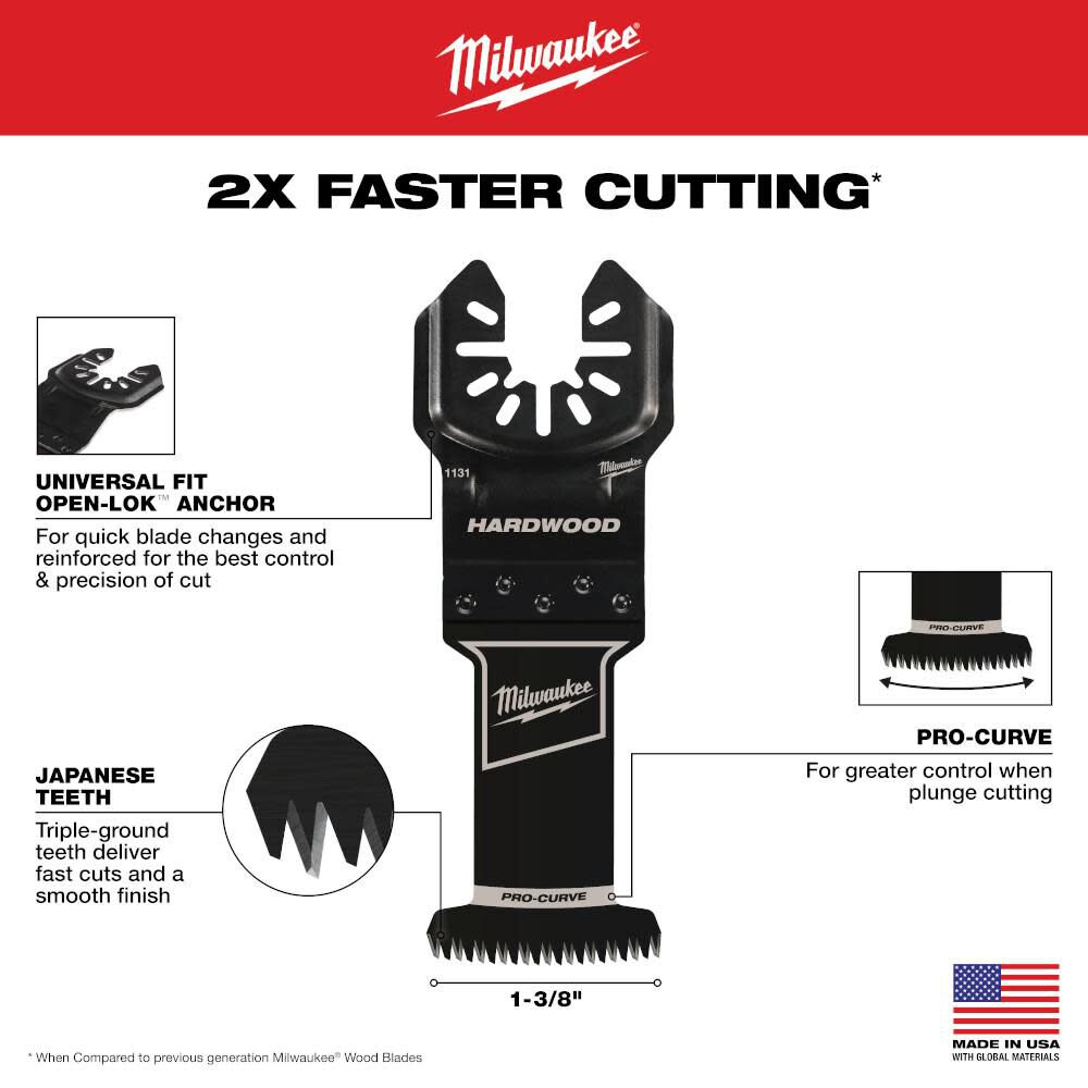 Milwaukee OPEN-LOK 1-3/8inch HCS JAPANESE TOOTH PRO-CURVE HARDWOOD BLADE 3PK, large image number 4