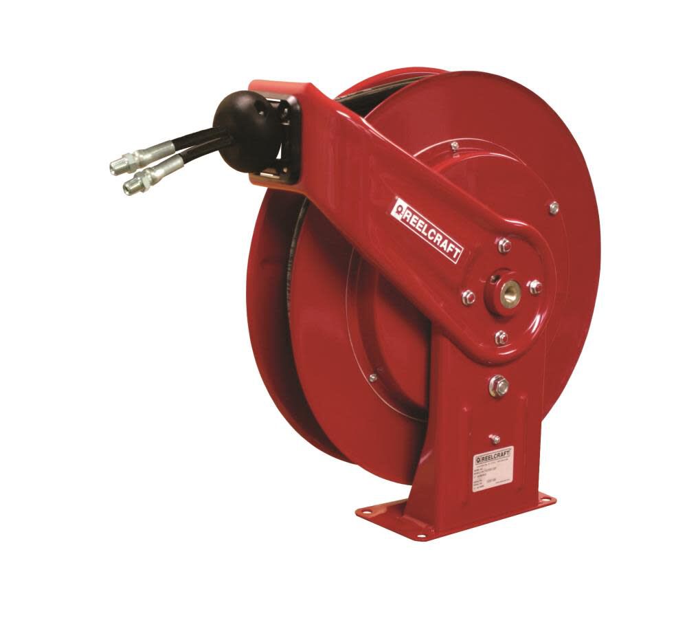 Reelcraft Twin Hydraulic Hose Reel with Hose Steel 3/8in x 30', large image number 1