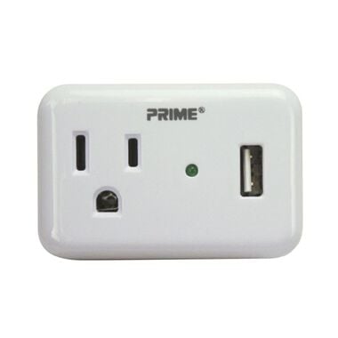 Prime 3 Prong 1 Outlet with 1 Port USB Charger