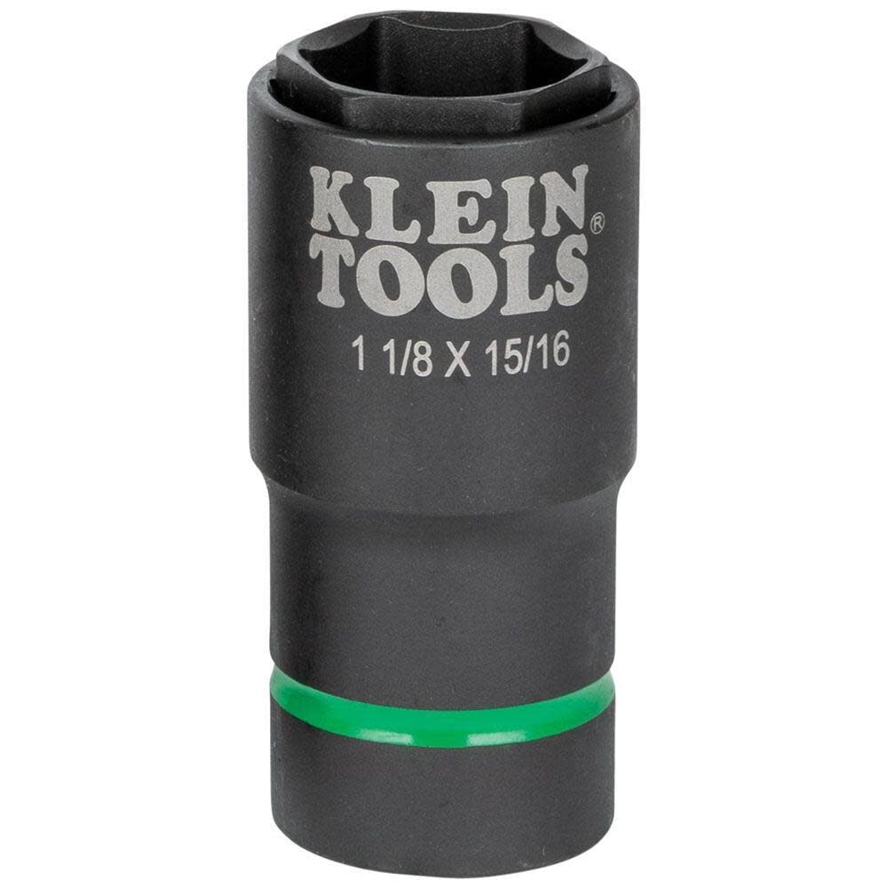 Klein Tools 2-in-1 Socket 1 1/8in X 15/16in 6 Pt - 66066