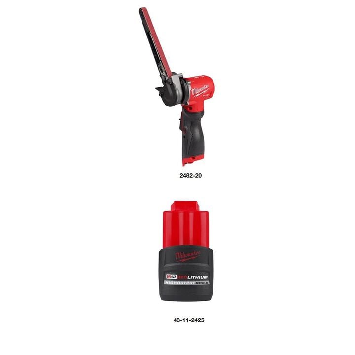 Milwaukee M12 FUEL 1/2 Inch x 18 Inch Bandfile, CP2.5 Battery Pack Bundle, large image number 1