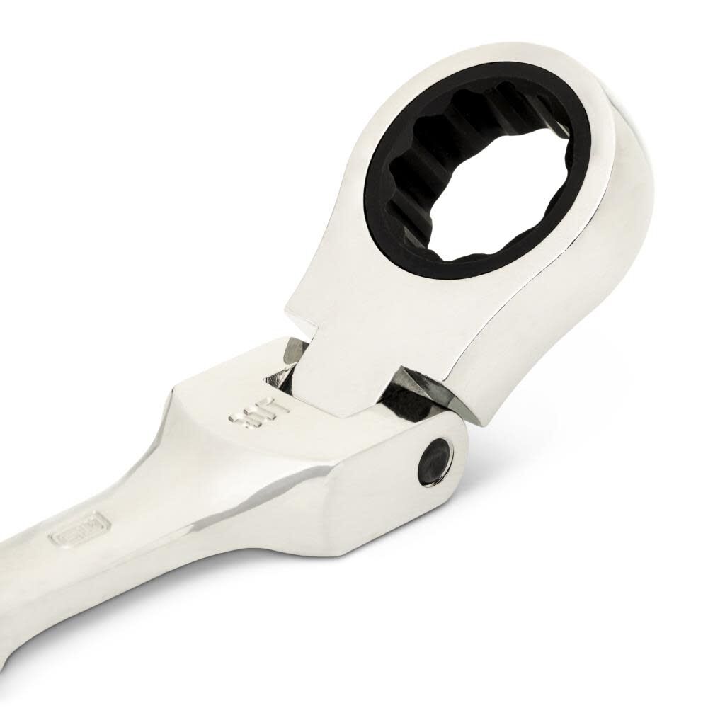 GEARWRENCH 19mm 90-Tooth 12 Point Stubby Flex Combination Ratcheting Wrench, large image number 4