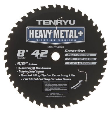 Tenryu Heavy Metal Plus 8in x 42T 5/8in Arbor