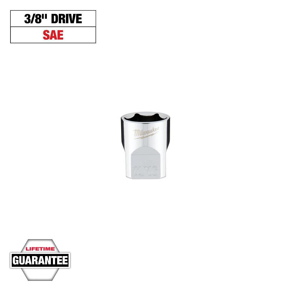Milwaukee 3/8 in. Drive 11/16 in. SAE 6-Point Socket, large image number 9