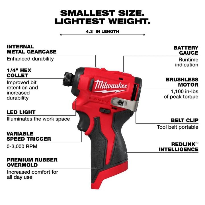 Milwaukee M12 Subcompact Brushless 2-Tool Combo Kit, large image number 4