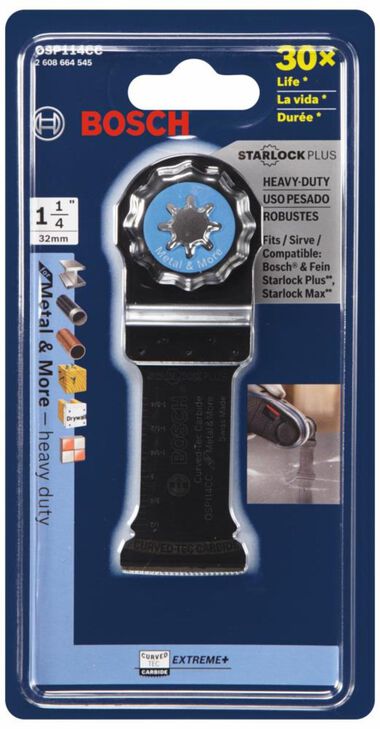 Bosch 1-1/4 In. StarlockPlus Oscillating Multi-Tool Curved-tec Carbide Extreme Plunge Blade, large image number 2