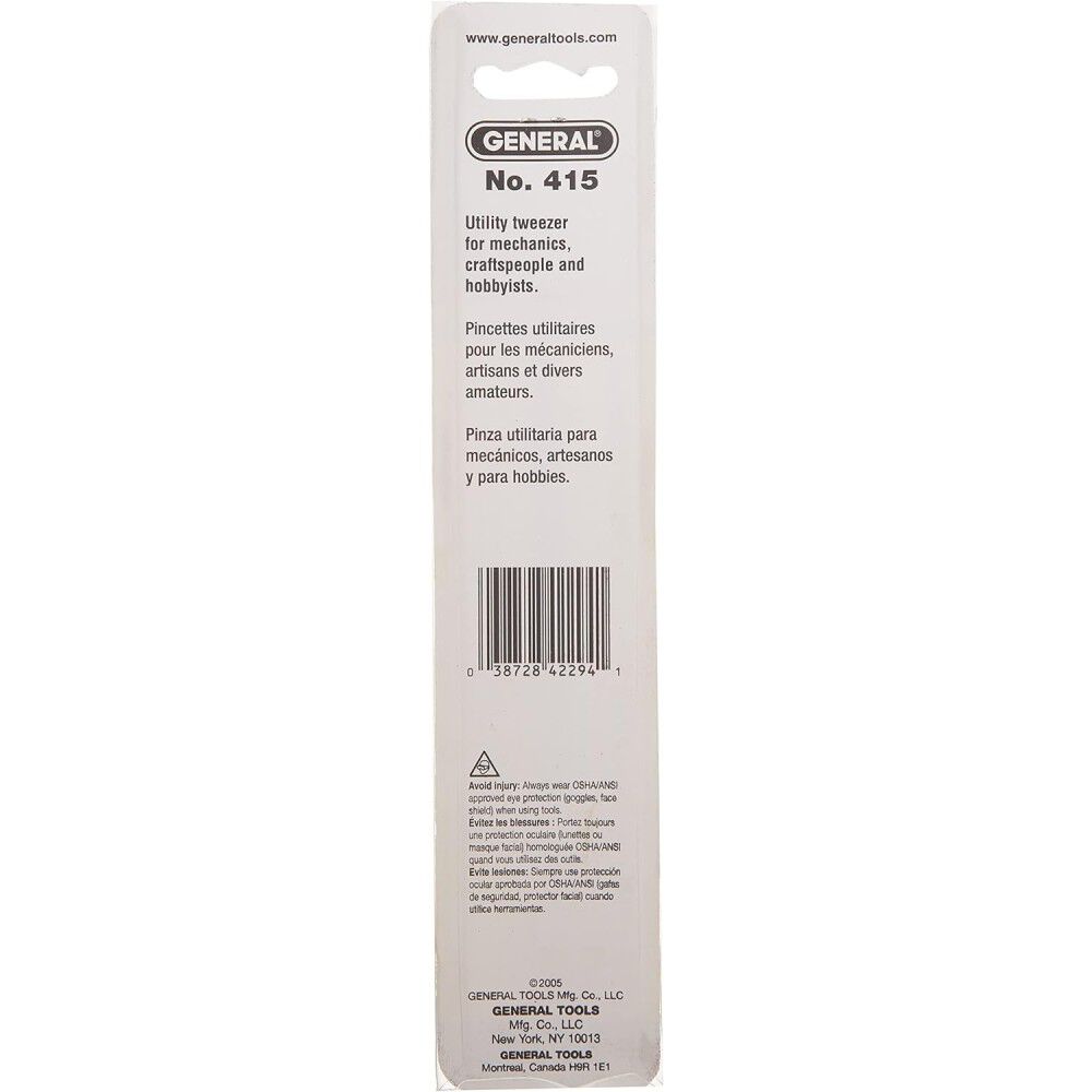 General Tools 6-1/2 Inch Utility Tweezer with Curved Tip, large image number 6