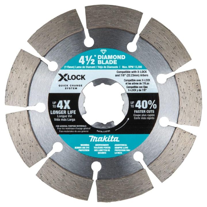 Makita Promotional X-LOCK 4-1/2in Segmented Diamond Blade for Masonry Cutting