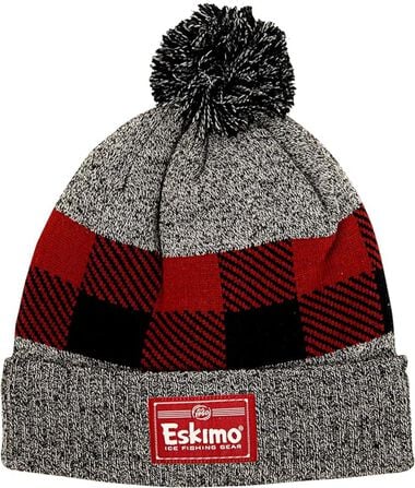 Eskimo Alpine Knit Hat, Gray/Red