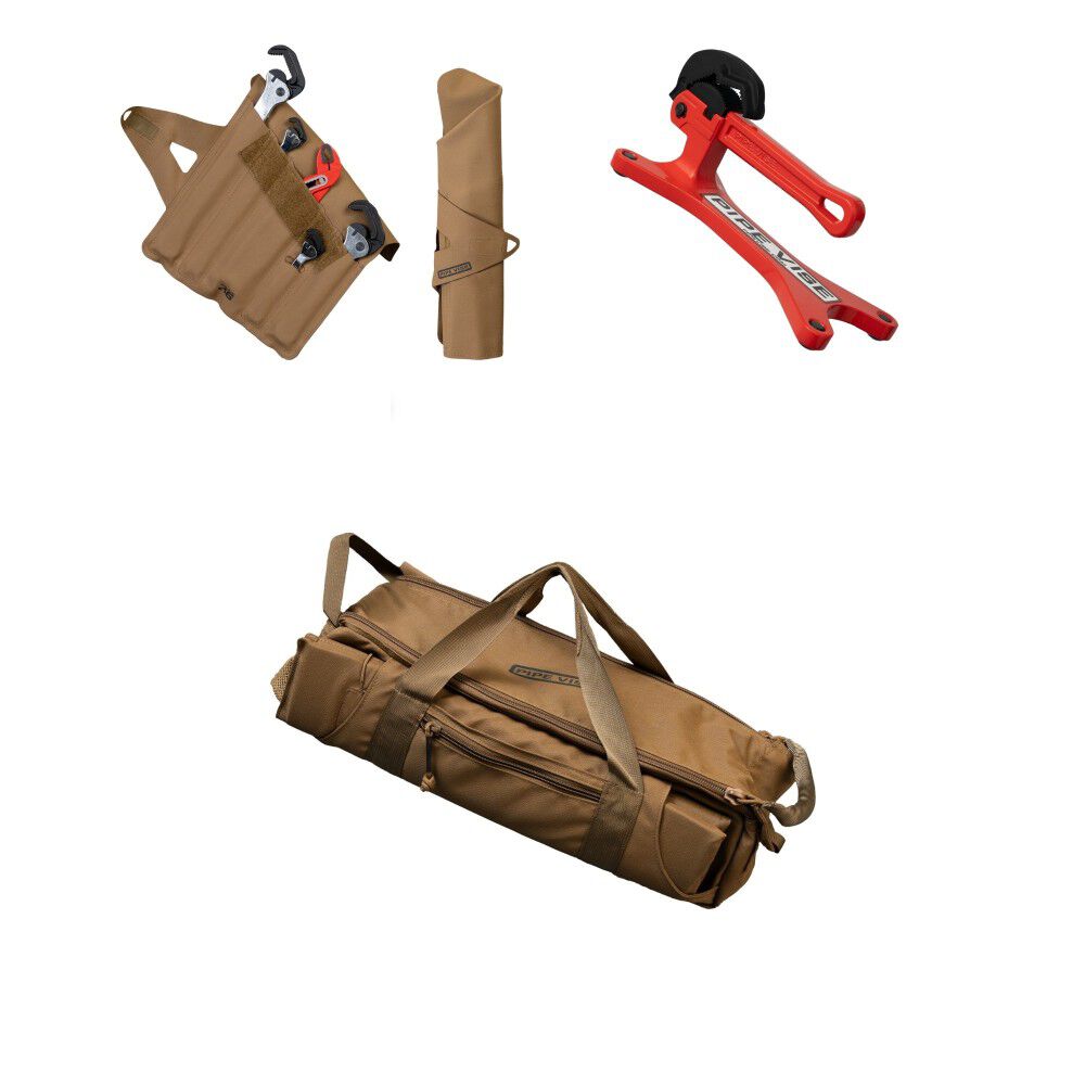 Pipe Vise Journeyman Kit with Pipe Vise Go Bag and TR1 Tool Roll, large image number 1