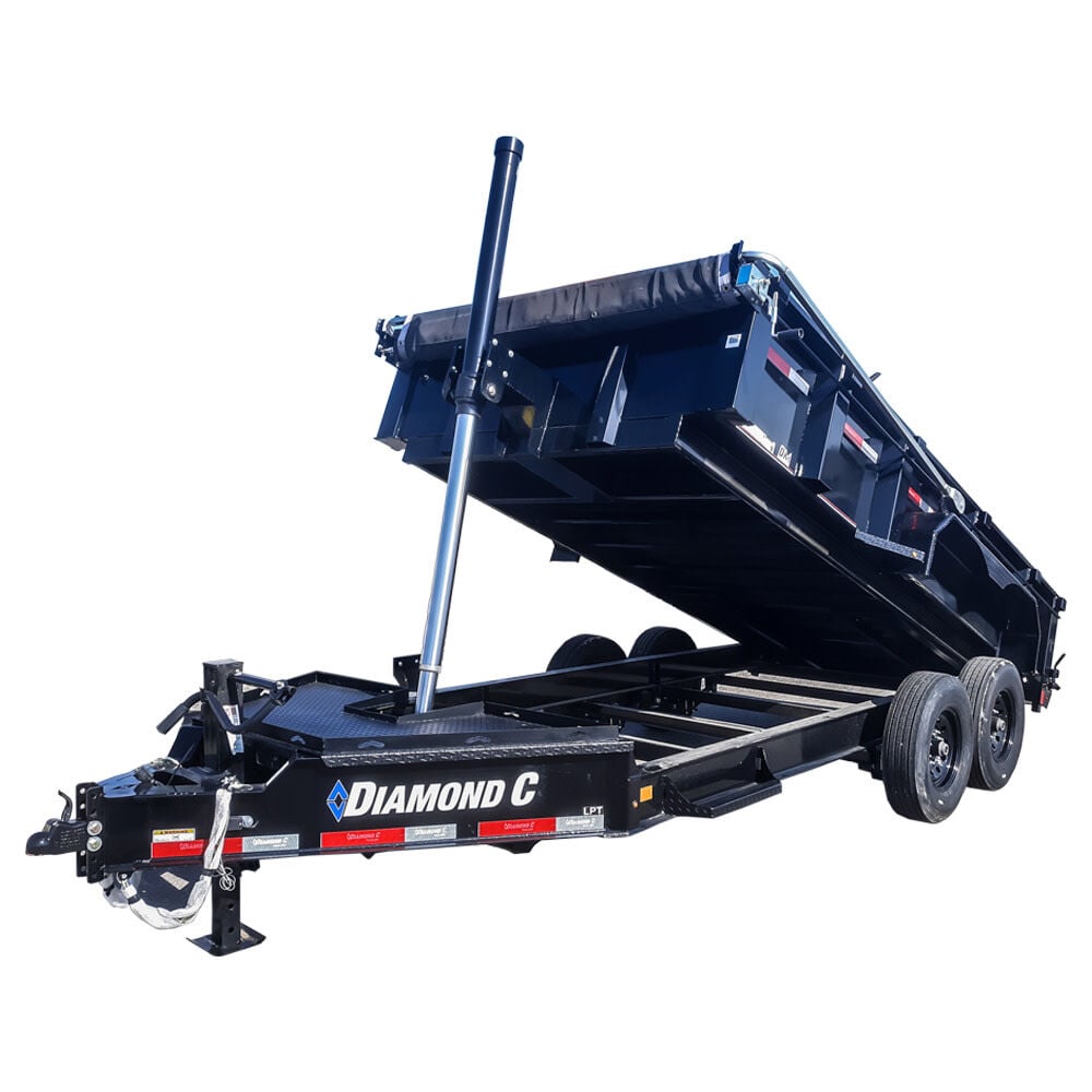 Diamond C 14 Ft. x 82 Inch Heavy Duty Low Profile Telescopic Dump Trailer – LPT207L14X82