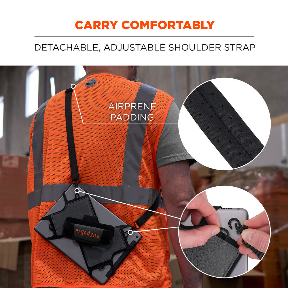 Ergodyne 5549 Compact Gray Tablet Holder with Detachable Shoulder Strap, large image number 4