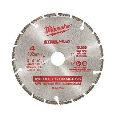 Milwaukee 4 in. STEELHEAD Diamond Cut-Off Blade, large image number 0