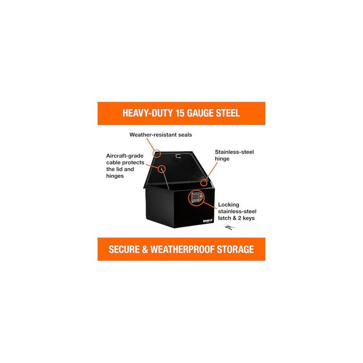 Buyers Products Company 35 Inch Wide Gloss Black Steel Trailer Tongue Truck Box, large image number 2