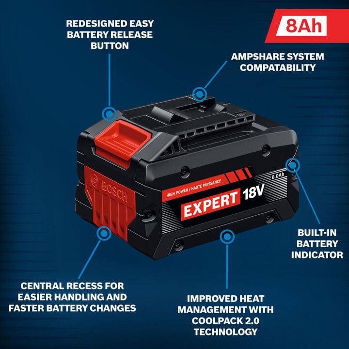 Bosch 18V 8 Ah High Power Battery, large image number 10