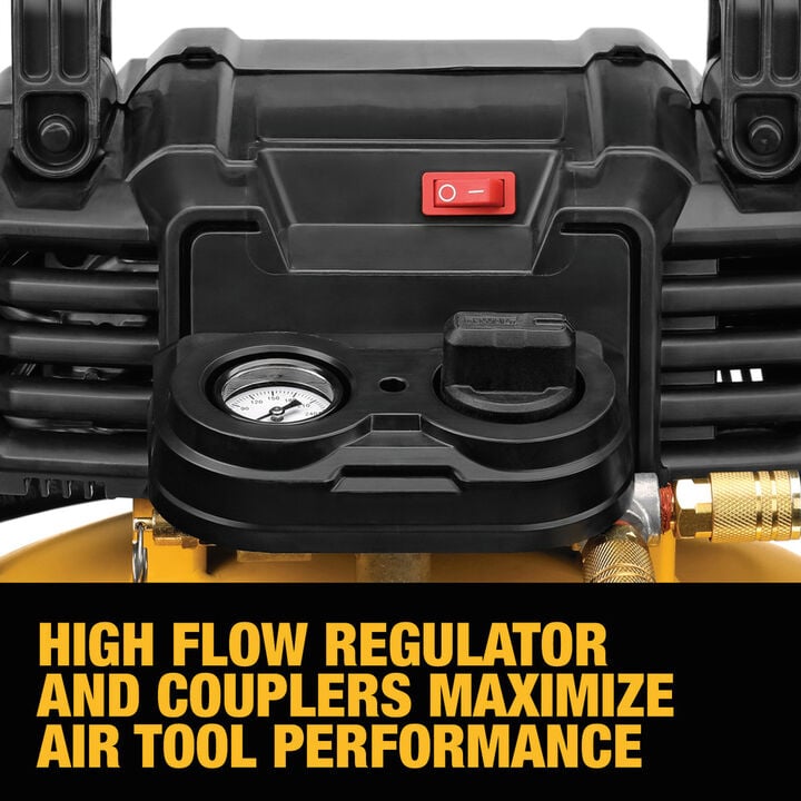 DEWALT 6 Gallon 165 PSI Electric Pancake Air Compressor with Brad Nailer Kit, large image number 1