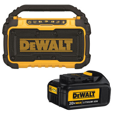 DEWALT 12V/20V MAX Jobsite Bluetooth Speaker & 3Ah Battery Pack Bundle