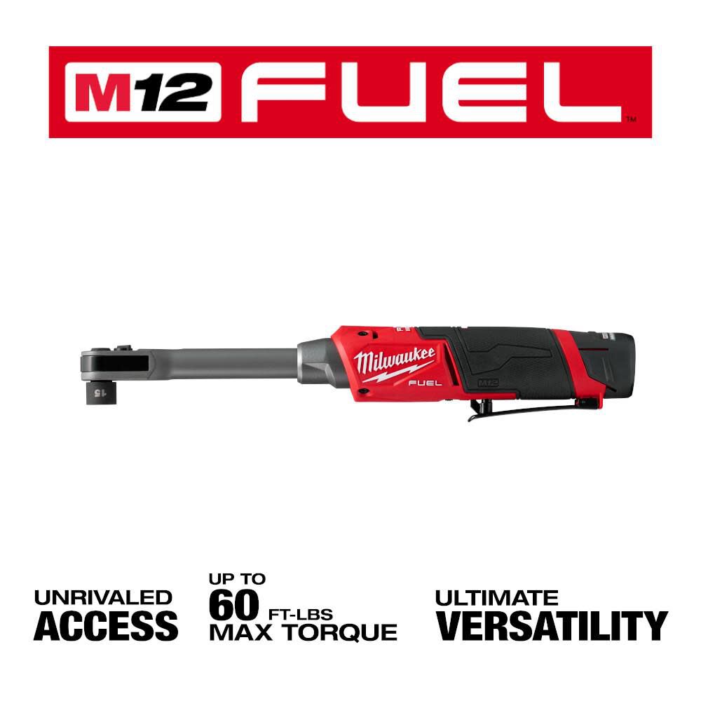 Milwaukee M12 FUEL INSIDER Extended Reach Box Ratchet Kit 3050 21