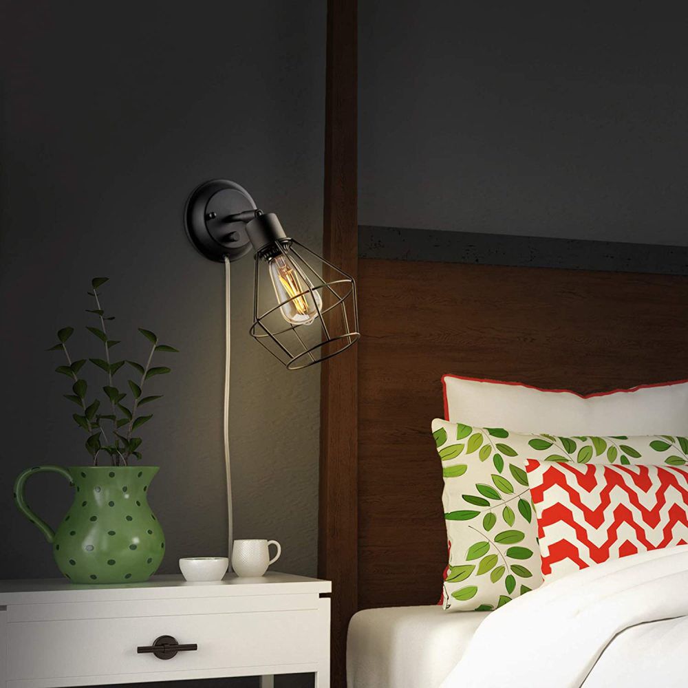 Globe Electric Verdum Vintage Wall Sconce Matte Black 60W 1 Light, large image number 11