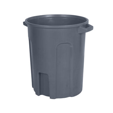Toter 55 Gallon Round Trash Can with Lift Handle Dark Gray Granite