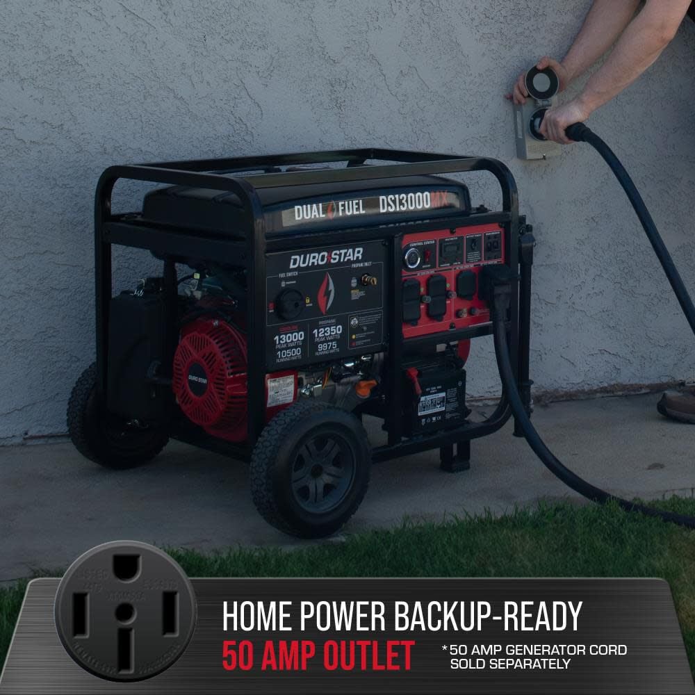 Duromax 13000 Watt Dual Fuel 49 State Portable Generator with CO Alert, large image number 4
