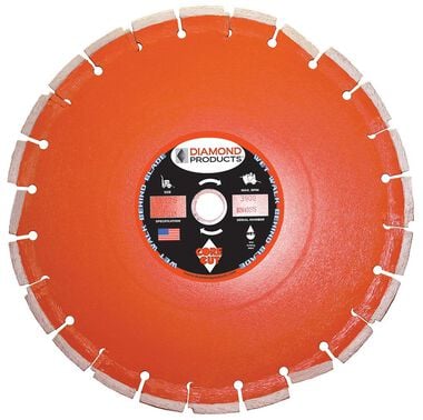 Diamond Products 14in x .125in x 1in Heavy Duty Cured Concrete Blade with Slant Segments Metric