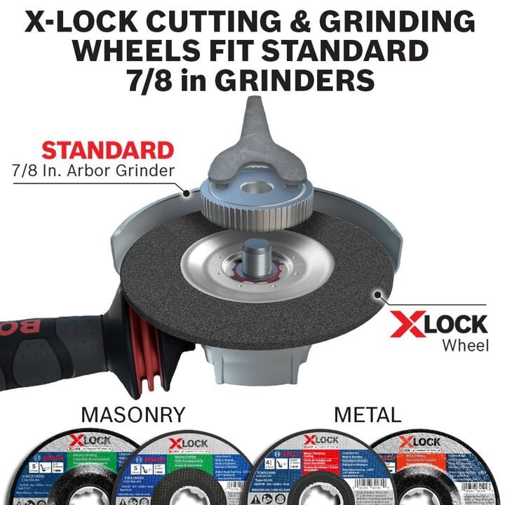 Bosch 5 Inch x .045 Inch X-LOCK Arbor Type 1A (ISO 41) 60 Grit Fast Metal/Stainless Cutting Abrasive Wheel, large image number 6