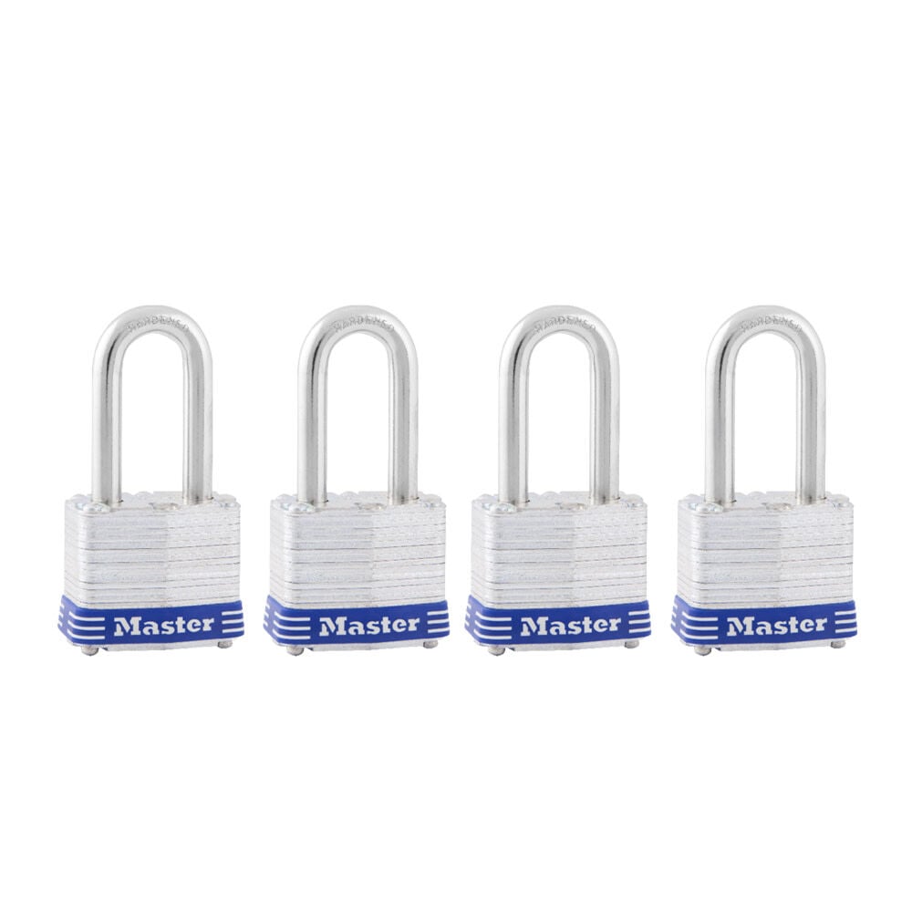 Master Lock 1-9/16 Inch Laminated Steel Body 4-Pin Locking Keyed Alike Padlock – 3QLF