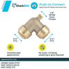 Sharkbite 3/4in x 3/4in x 1/8in NPSM Brass 90 Deg Elbow, small image number 3