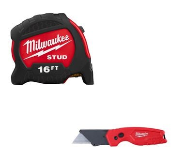 Milwaukee Tape Measure 16' & Utility Knife Bundle