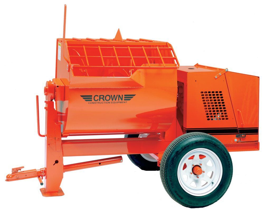 Crown Construction Equipment 12S-GH13 12 Cu. Ft. Mortar Mixer Towable with Pintle Hitch – 609766P