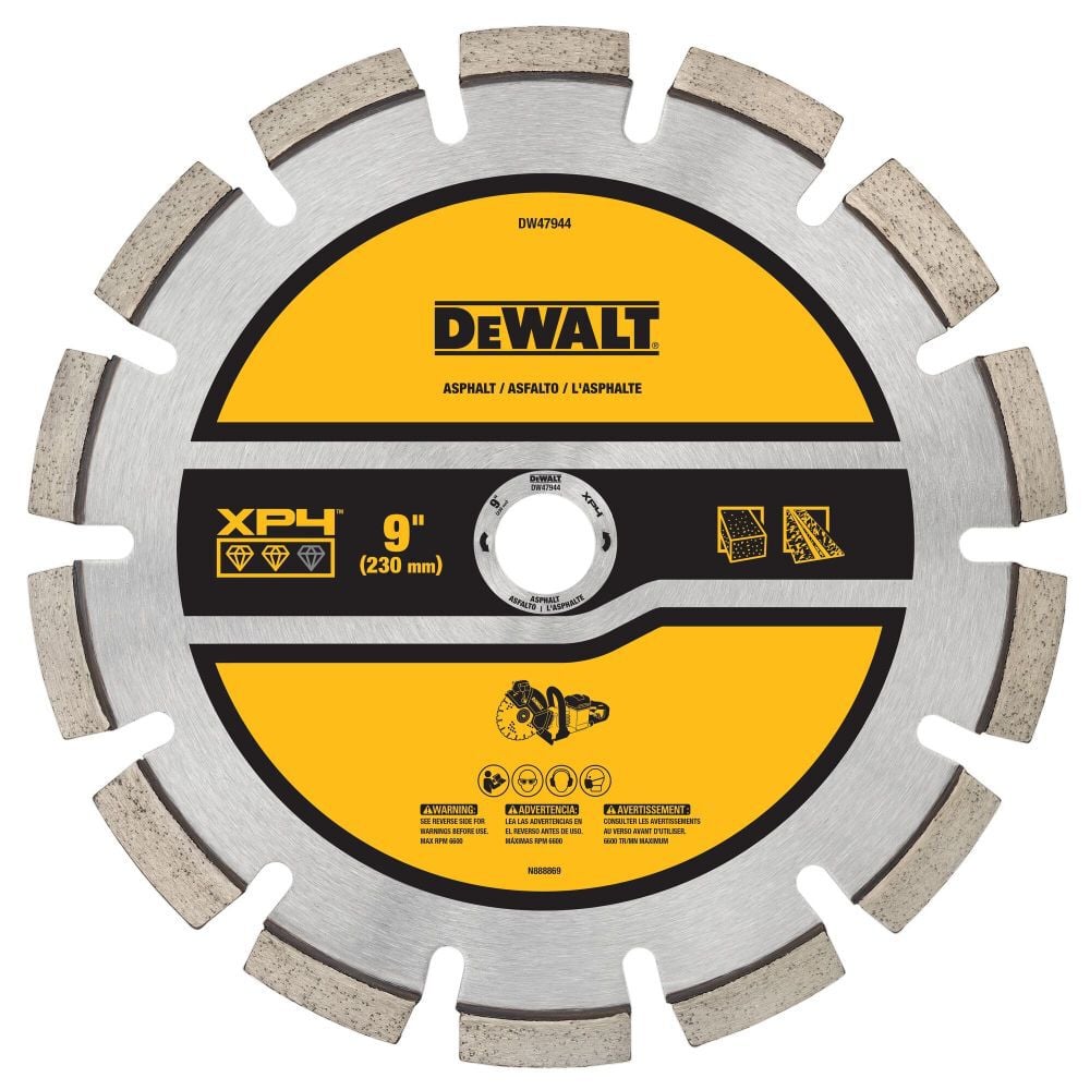 DEWALT XP4 Asphalt 9 Inch Segmented Rim Diamond Blade for Asphalt and Green Concrete – DW47944