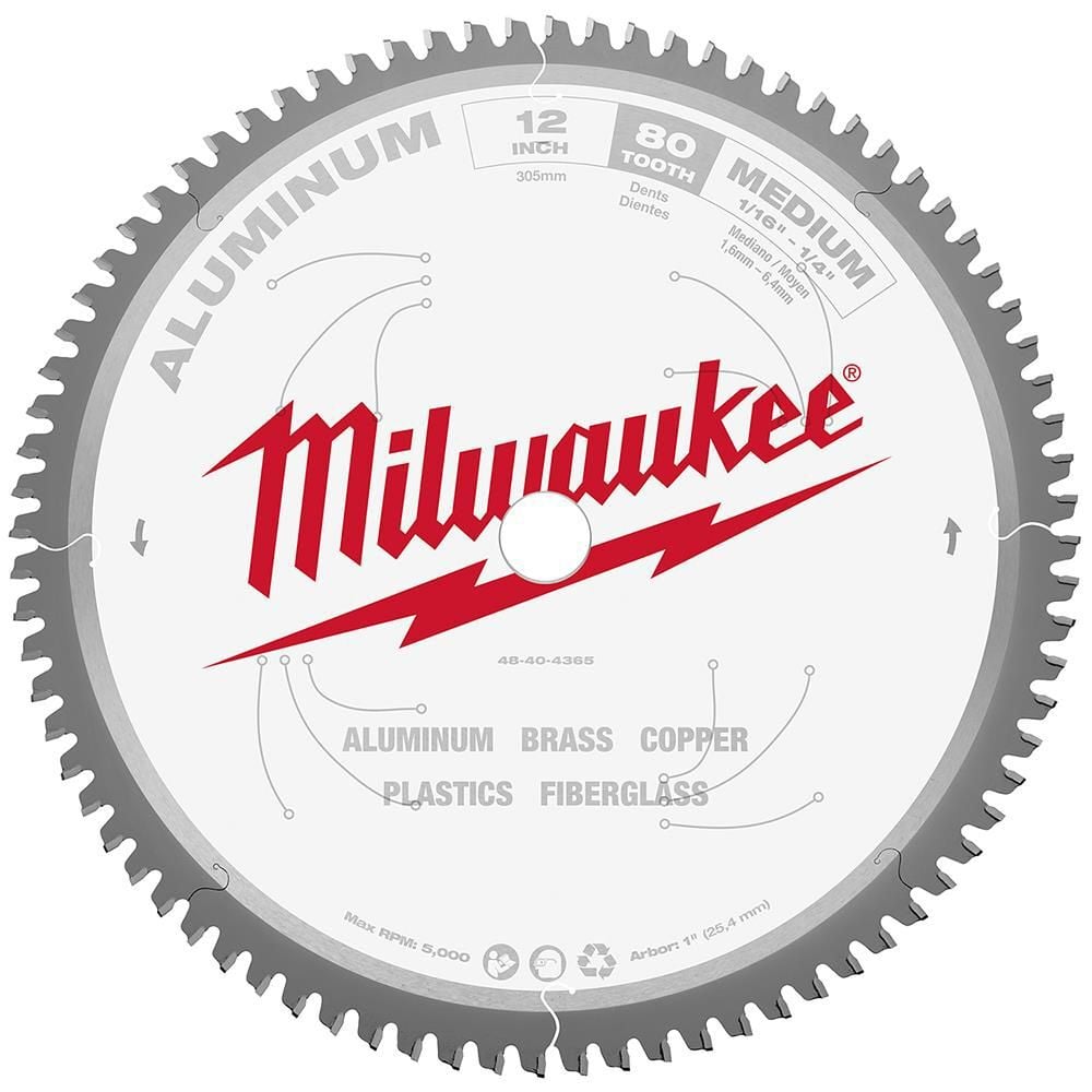 Milwaukee 12 in. Aluminum Cutting Circular Saw Blade - 48-40-4365