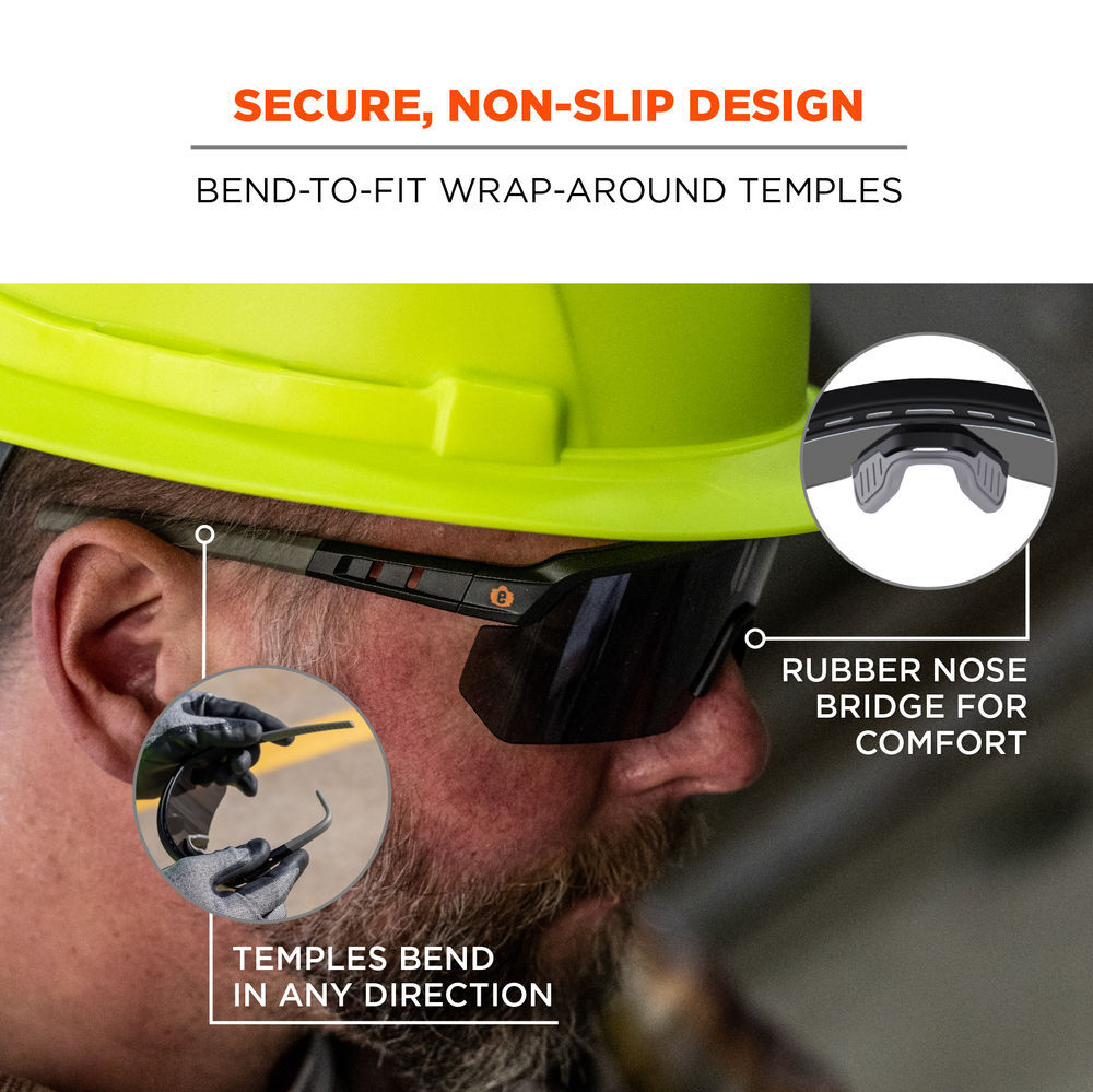 Ergodyne Polarized Safety Glasses, Matte Black Frame, Smoke Lens, large image number 5