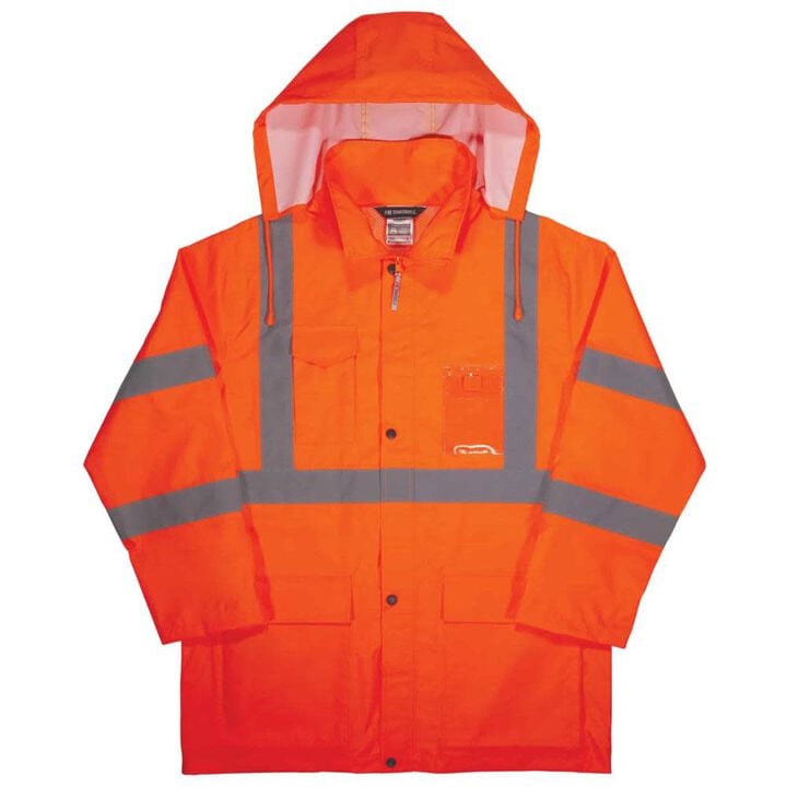 Ergodyne GloWear 8366 Lightweight Hi Vis Rain Jacket Orange