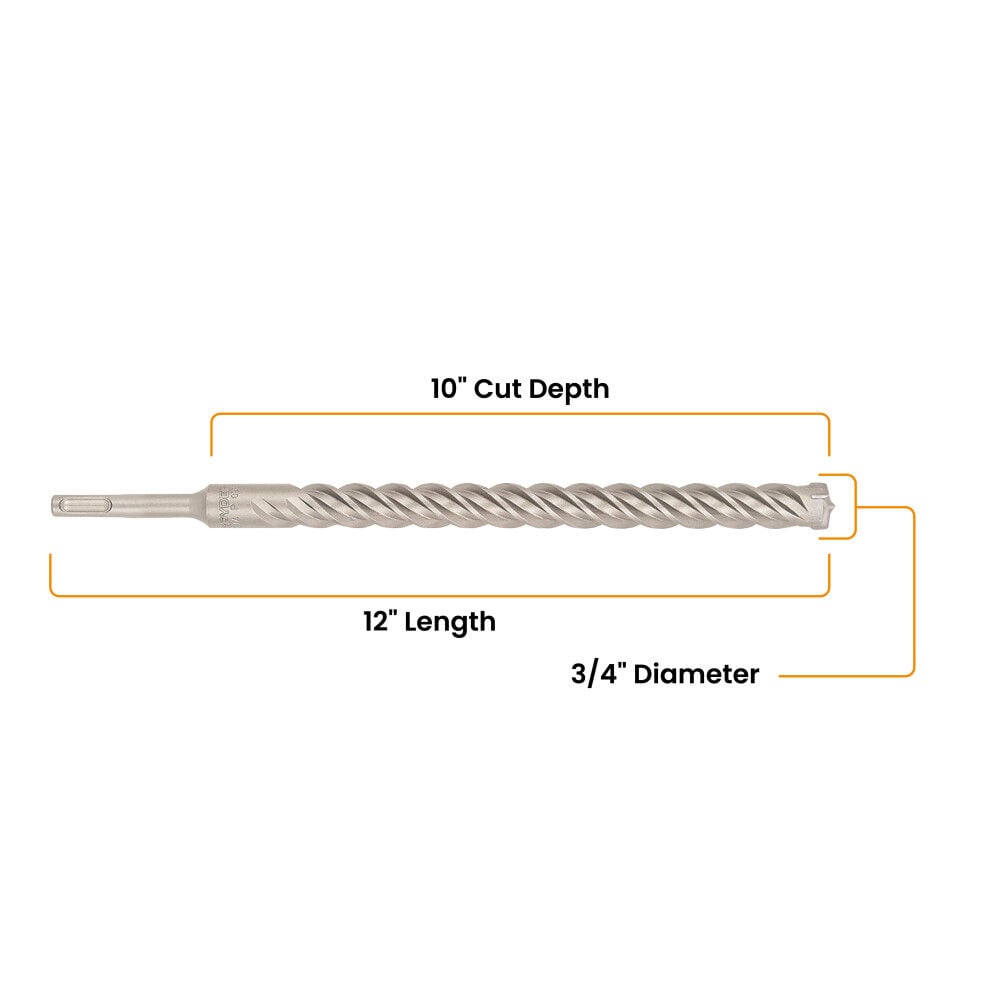 Spyder 3/4 Inch x 12 Inch SDS-Plus 4-Cutter Carbide-Tip Hammer Drill Bit, large image number 7