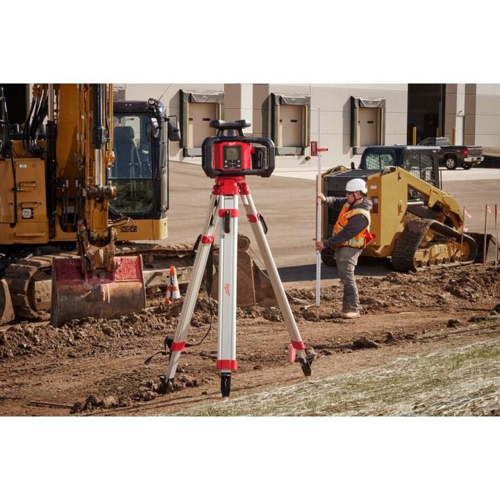 Milwaukee M18 Red Exterior Dual Slope Rotary Laser Level Kit with Receiver, Remote, Grade Rod & Tripod, large image number 4