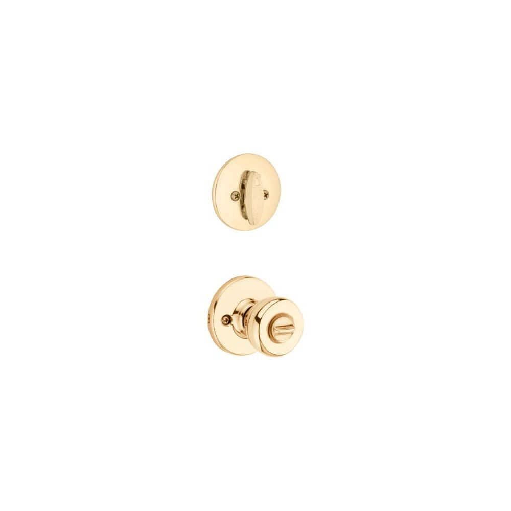 Kwikset Polished Brass Tylo Door Knob & Single Cylinder Deadbolt Set, large image number 2