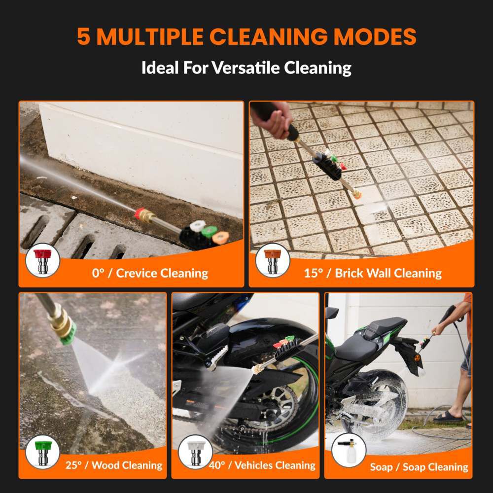 Giraffe Tools Grandfalls G20 2500 PSI 1.43 GPM Electric Cold Water Retractable Pressure Washer with Ultra-Soft Hose and 4 Spray Nozzles, large image number 7