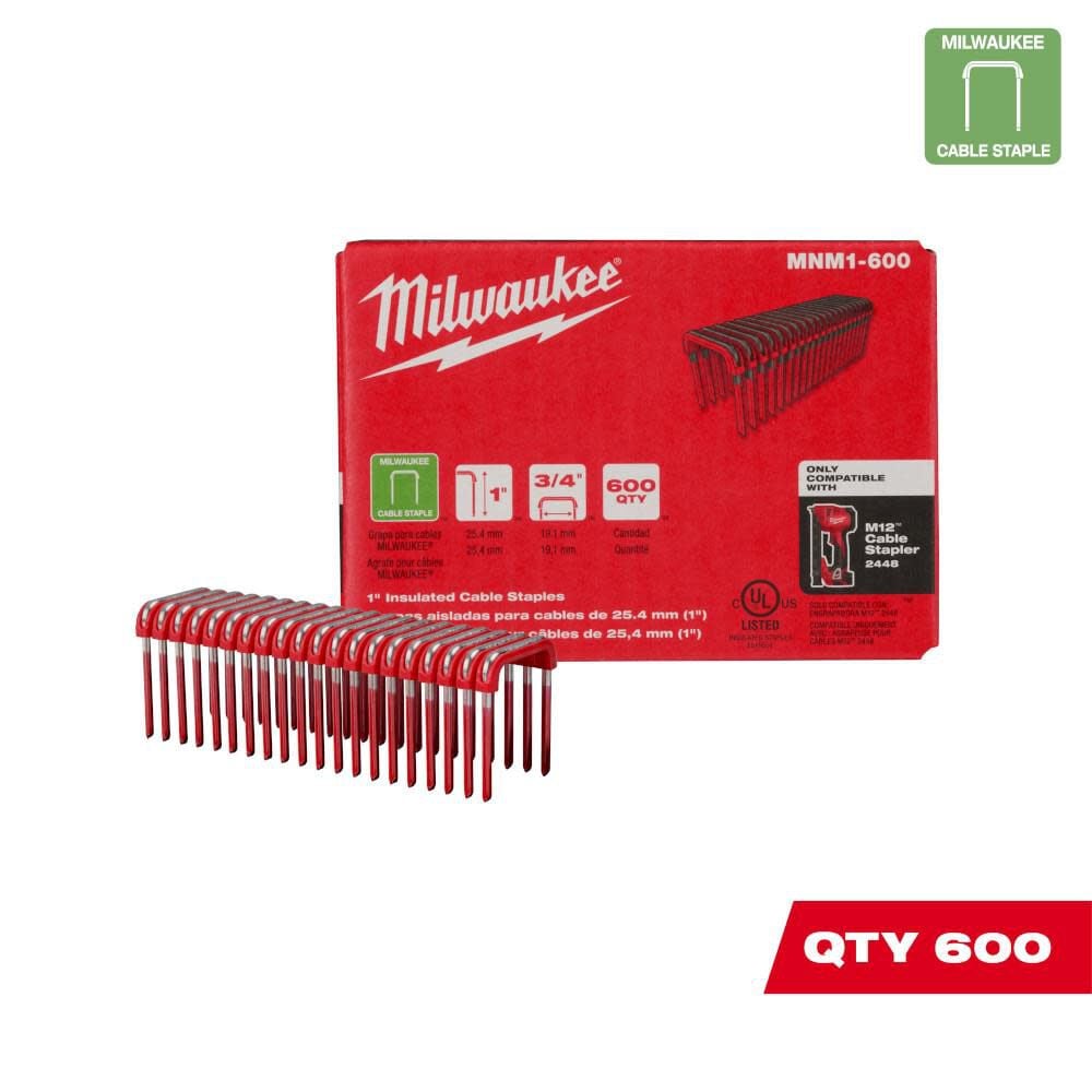 Milwaukee M12 Cable Stapler Bare Tool With 1inch Staples 600qty Bundle 2448 20 Mnm1 600 Simolary simolary.com 9