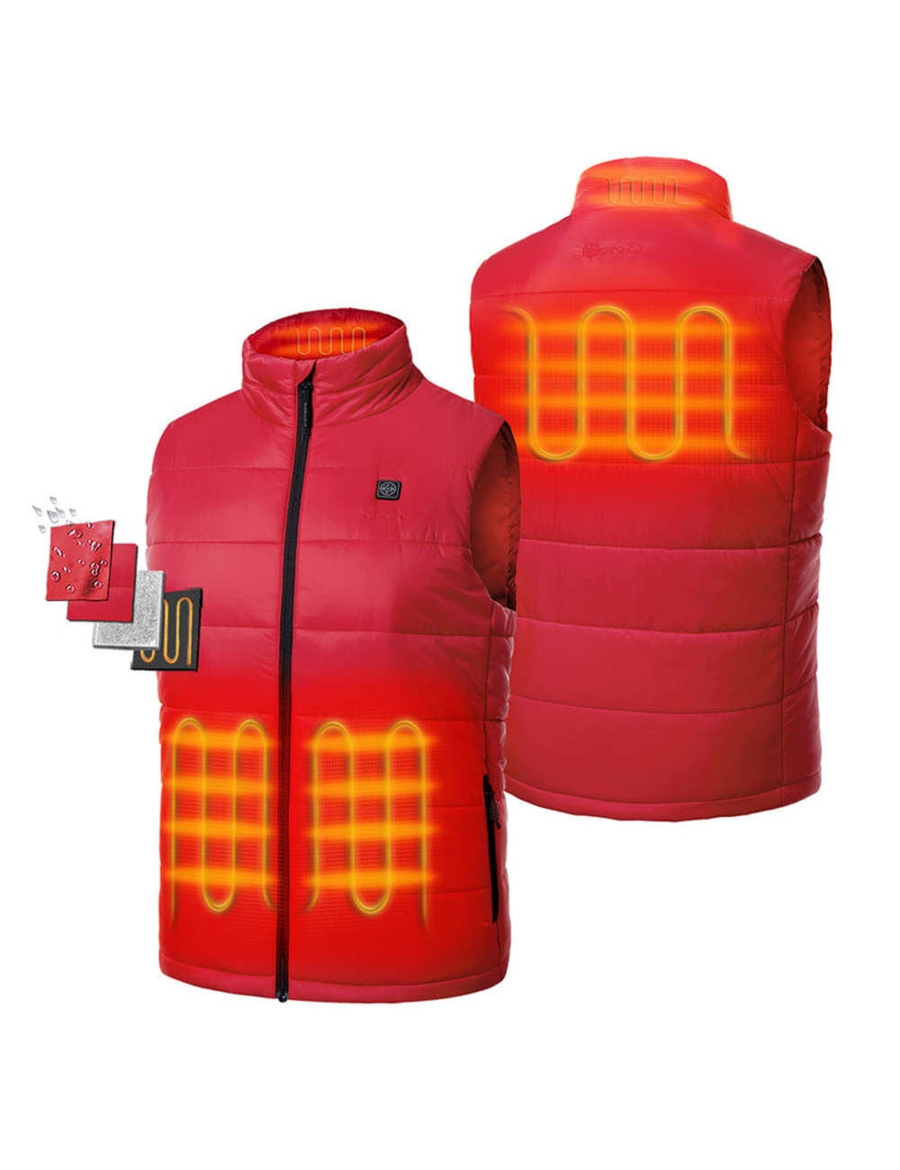 ORORO Mens Red Classic Heated Vest Kit Size 2XL - MVC-41-0807-NC-B20M