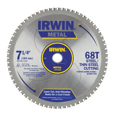 Irwin 7-1/4in x 68T Master Combination Thin Steel 5/8in Arbor - Carded, large image number 0