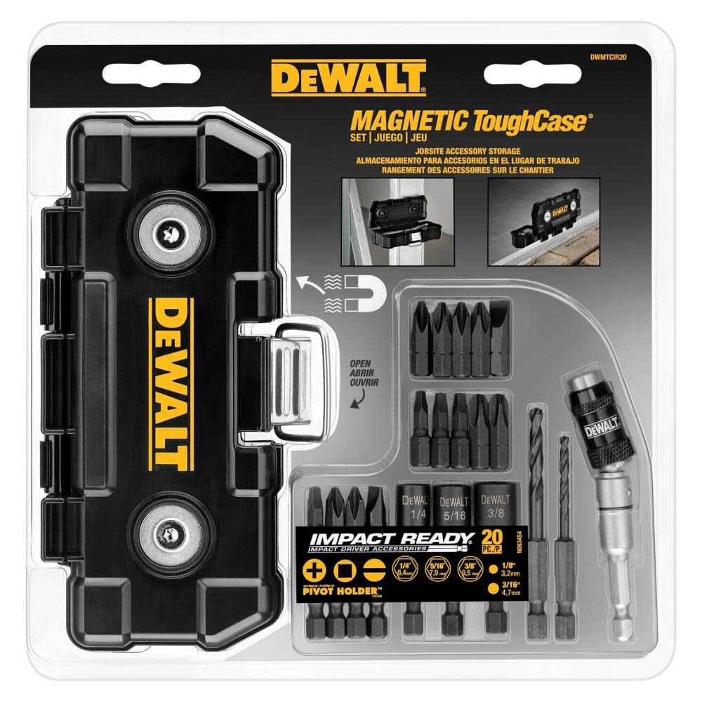 DEWALT 20 Pc Impact Ready Magnet Tough Case Set DWMTCIR20 Acme Tools