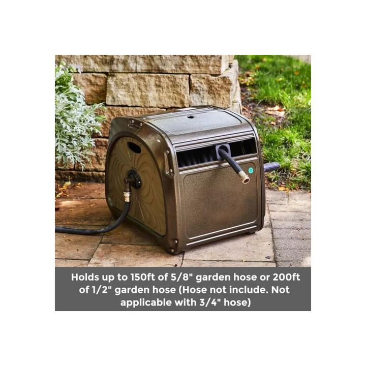 Giraffe Tools Green Metal Garden Hose Reel Box without Hose, large image number 3