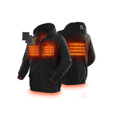 ORORO Unisex Black Heated Fleece Hoodie Kit 2X