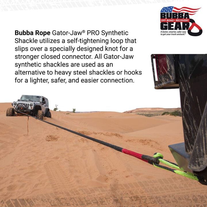 Bubba Rope 7/16 Inch Gator-Jaw PRO Synthetic Soft Shackle, Patriot, large image number 3