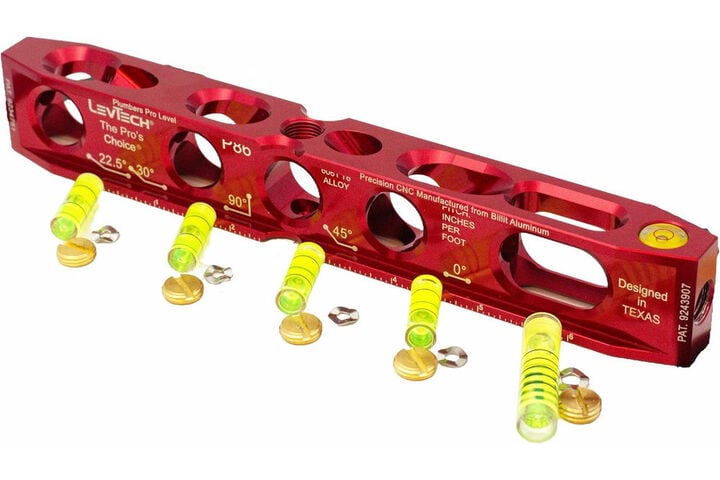 LevTech P86 Plumbers Torpedo Level with Sprinkler Adapter, large image number 5