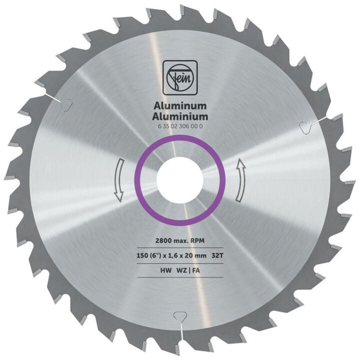 Fein 6 Inch Circular saw blade for aluminum/non-ferrous metals