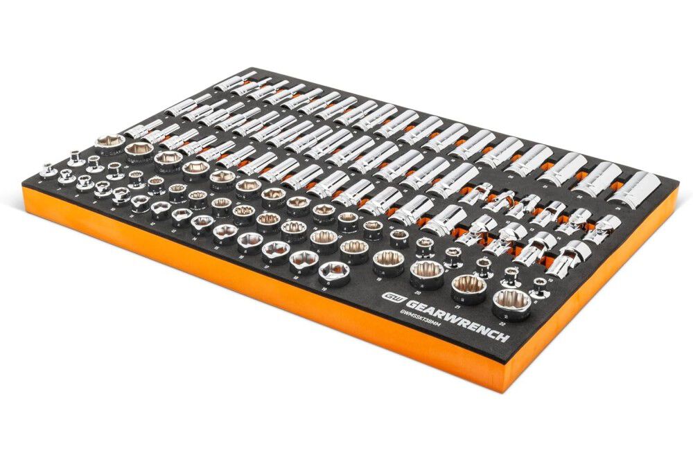 GEARWRENCH 104 Piece 3/8 Inch Metric and 85 Piece 3/8 Inch SAE Socket Set Bundle with Tray, large image number 5