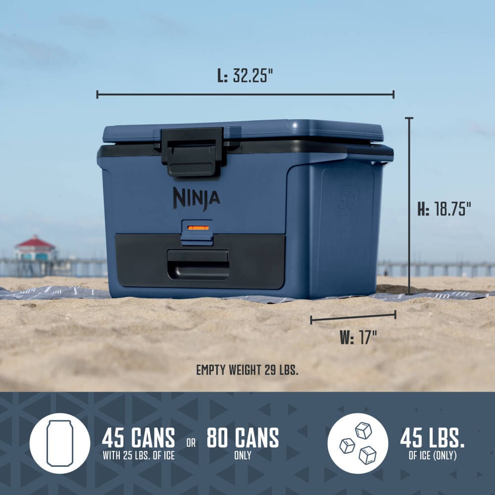 Ninja FrostVault 50 Qt Hard Cooler with Cold Dry Zone Lakeshore Blue, large image number 7